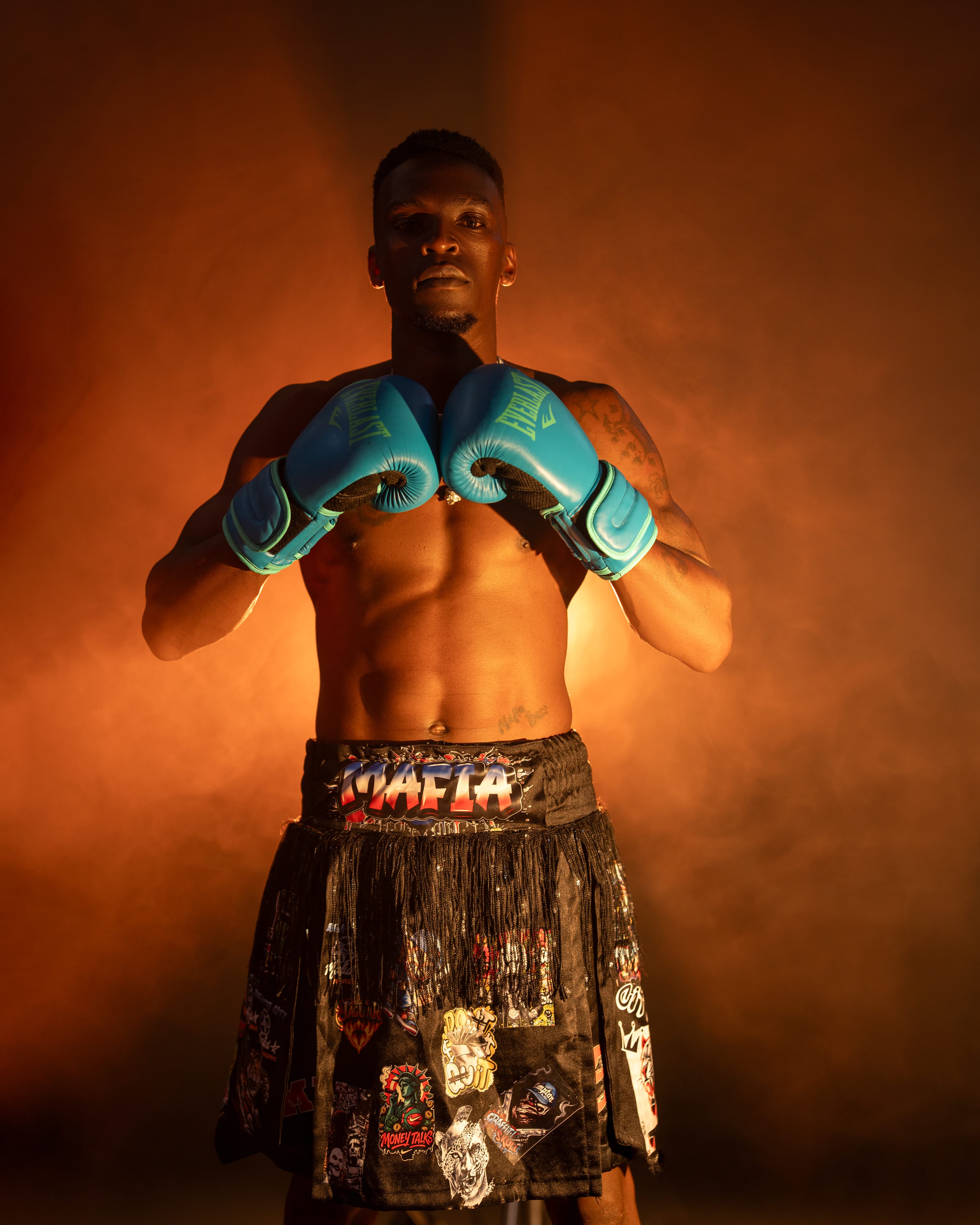 Ssekanyo Bashir with boxing gloves
